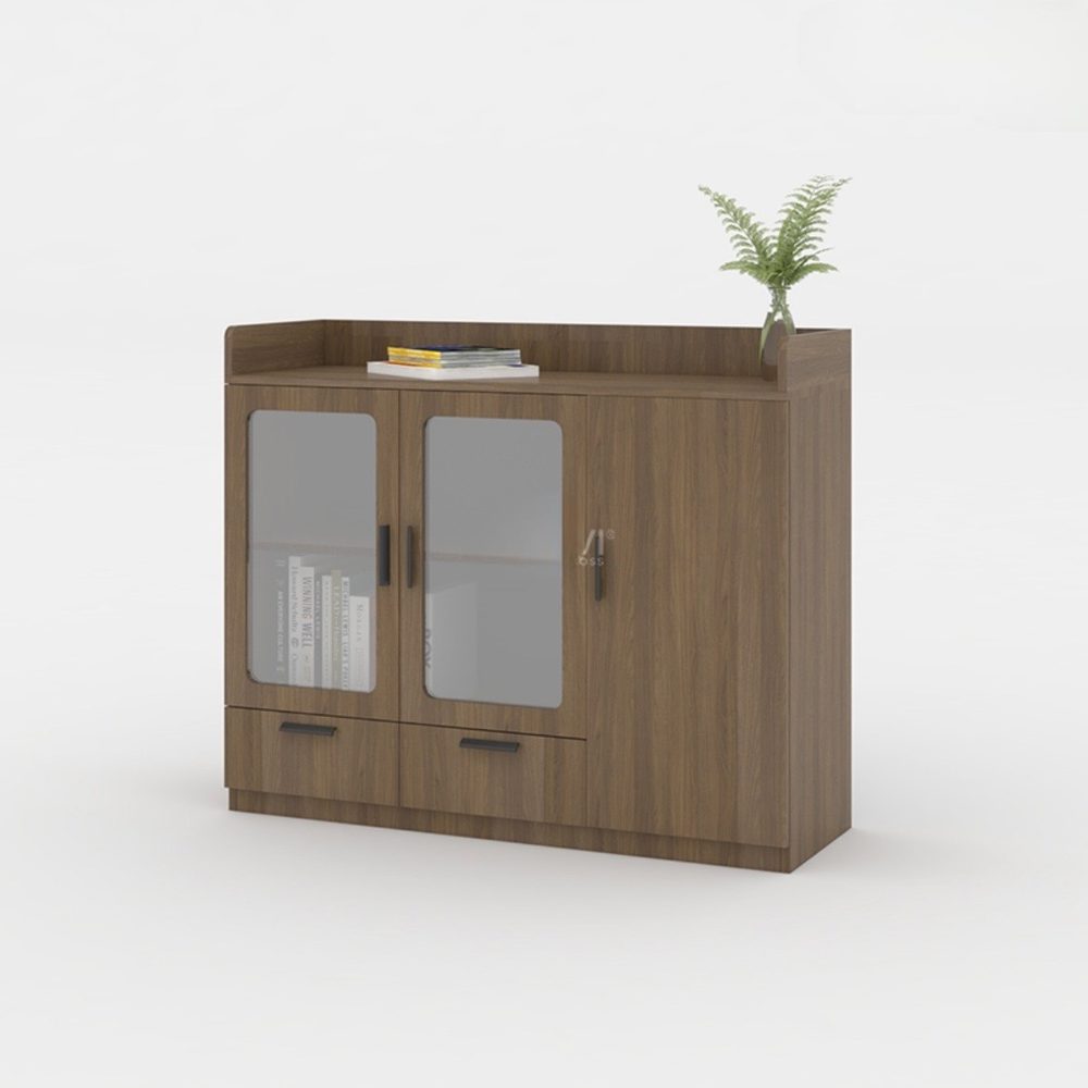 Tủ Tài Liệu Thấp Cánh Kính Classic- THS97 1