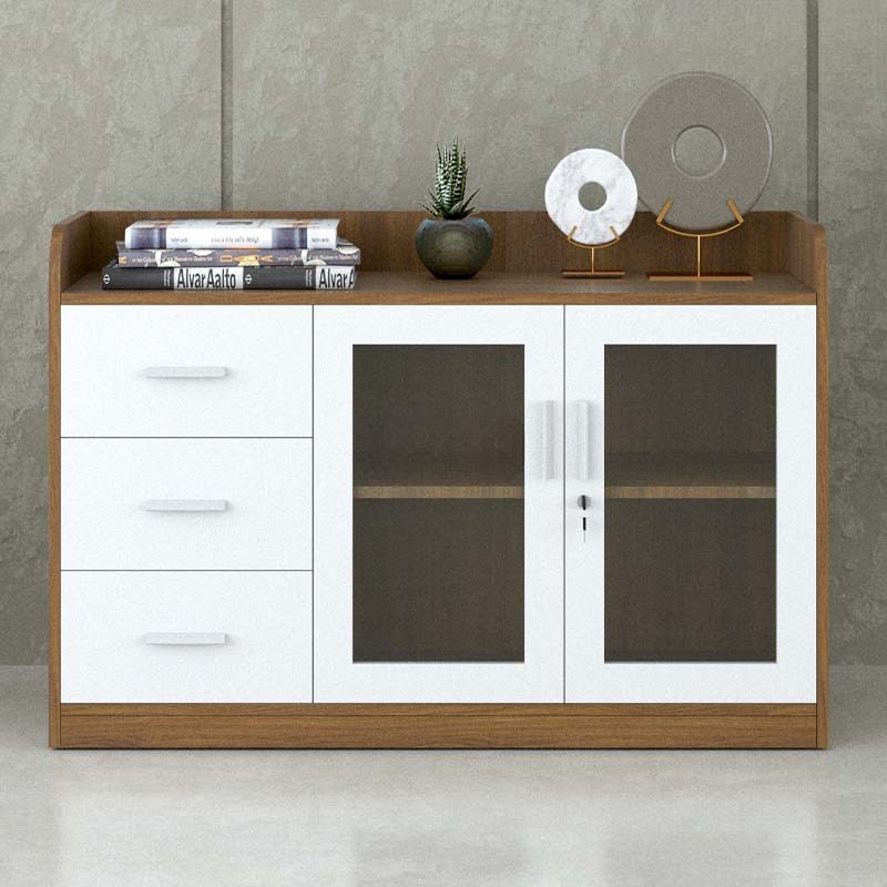Tủ Tài Liệu Trung 2 Cánh Kính 3 Ngăn - THS88 1