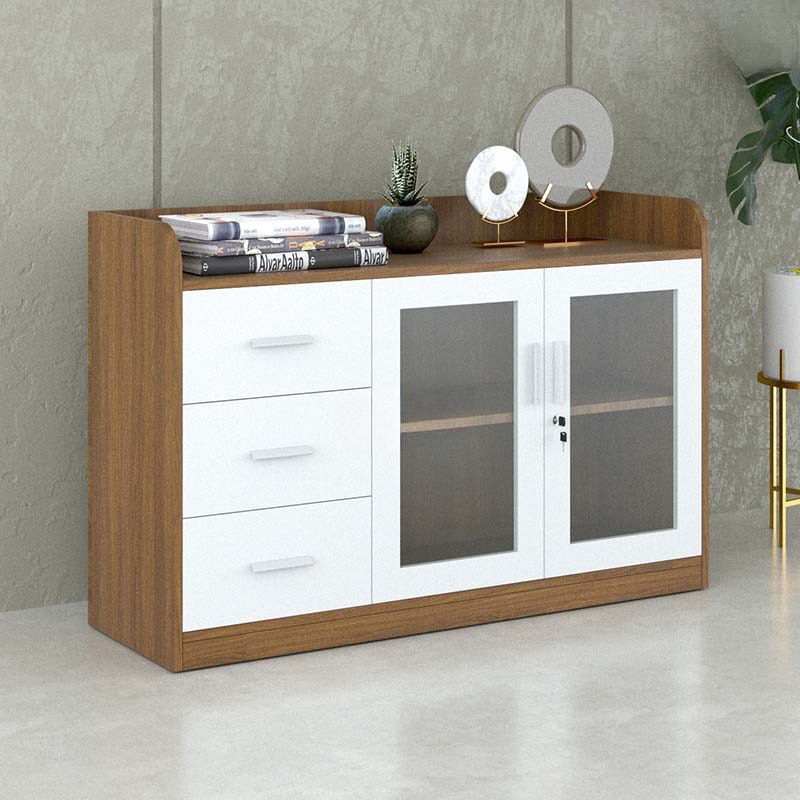 Tủ Tài Liệu Trung 2 Cánh Kính 3 Ngăn - THS88 2