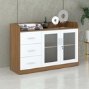 Tủ Tài Liệu Trung 2 Cánh Kính 3 Ngăn - THS88 2