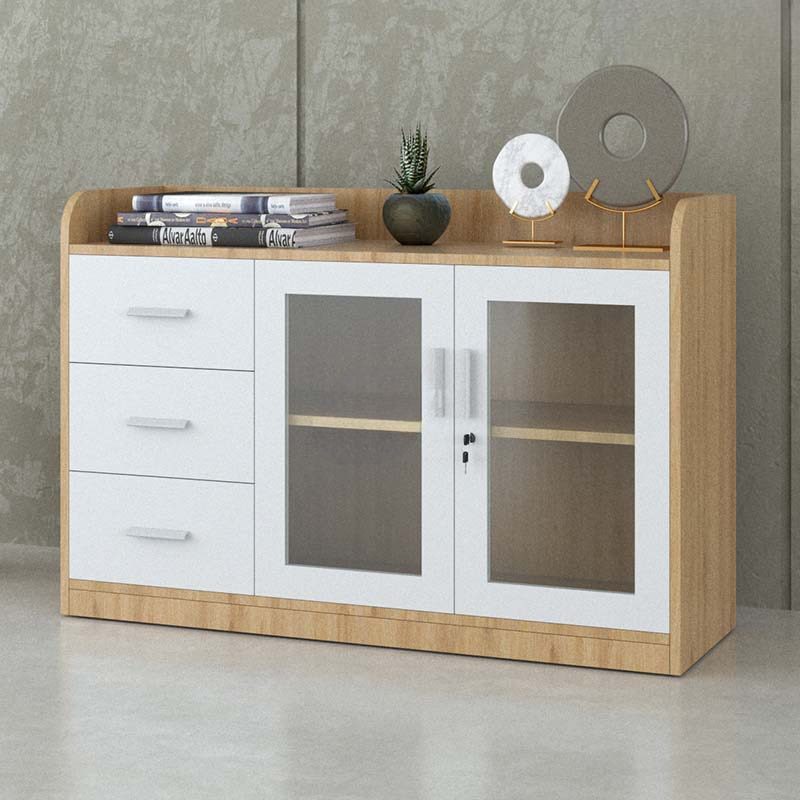 Tủ Tài Liệu Trung 2 Cánh Kính 3 Ngăn - THS88 4