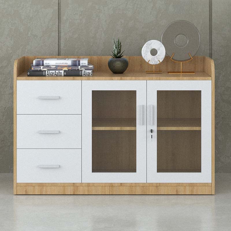 Tủ Tài Liệu Trung 2 Cánh Kính 3 Ngăn - THS88 5