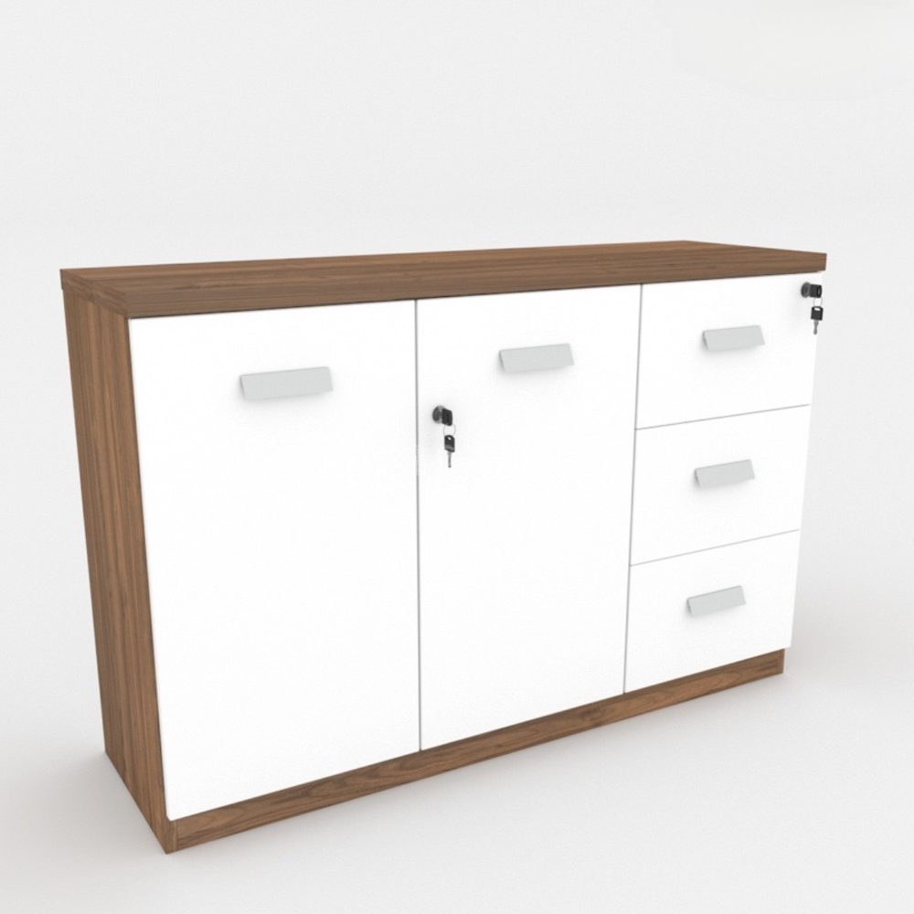 Tủ Văn Phòng Dạng Lửng 2 Cánh 3 Ngăn - THS54 2