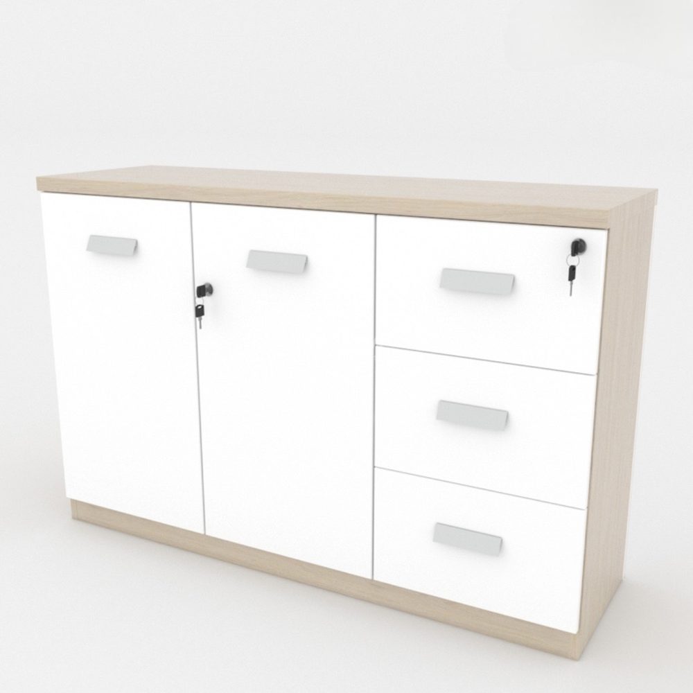 Tủ Văn Phòng Dạng Lửng 2 Cánh 3 Ngăn - THS54 3