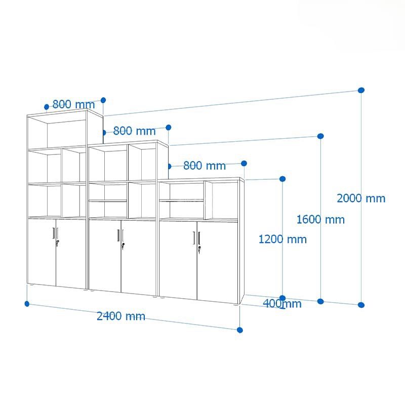 Tủ Tài Liệu Có Kệ Tầng Trang Trí - THS92 1