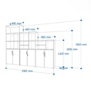 Tủ Tài Liệu Có Kệ Tầng Trang Trí - THS92 1