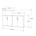 Tủ Tài Liệu Gỗ MDF Dáng Thấp - THS87 1