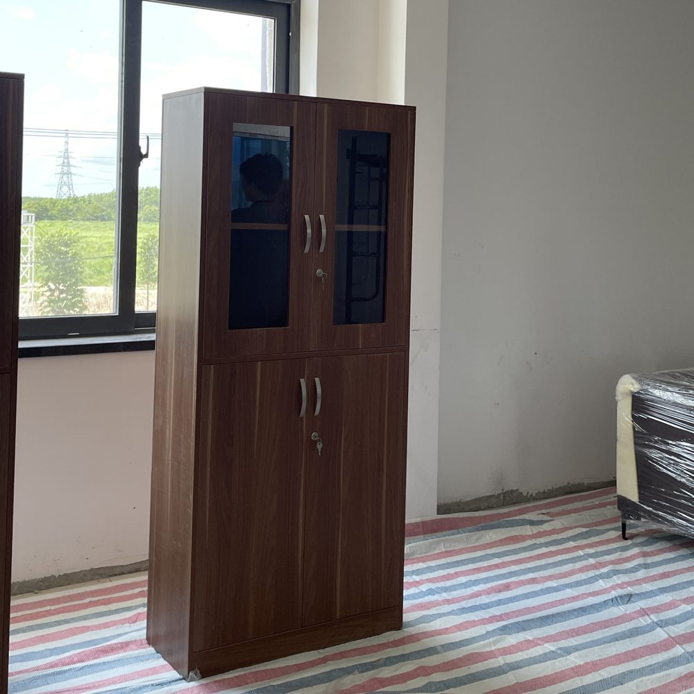 Tủ Văn Phòng 2 Cánh Kính 2 Cánh Gỗ - THS150 2