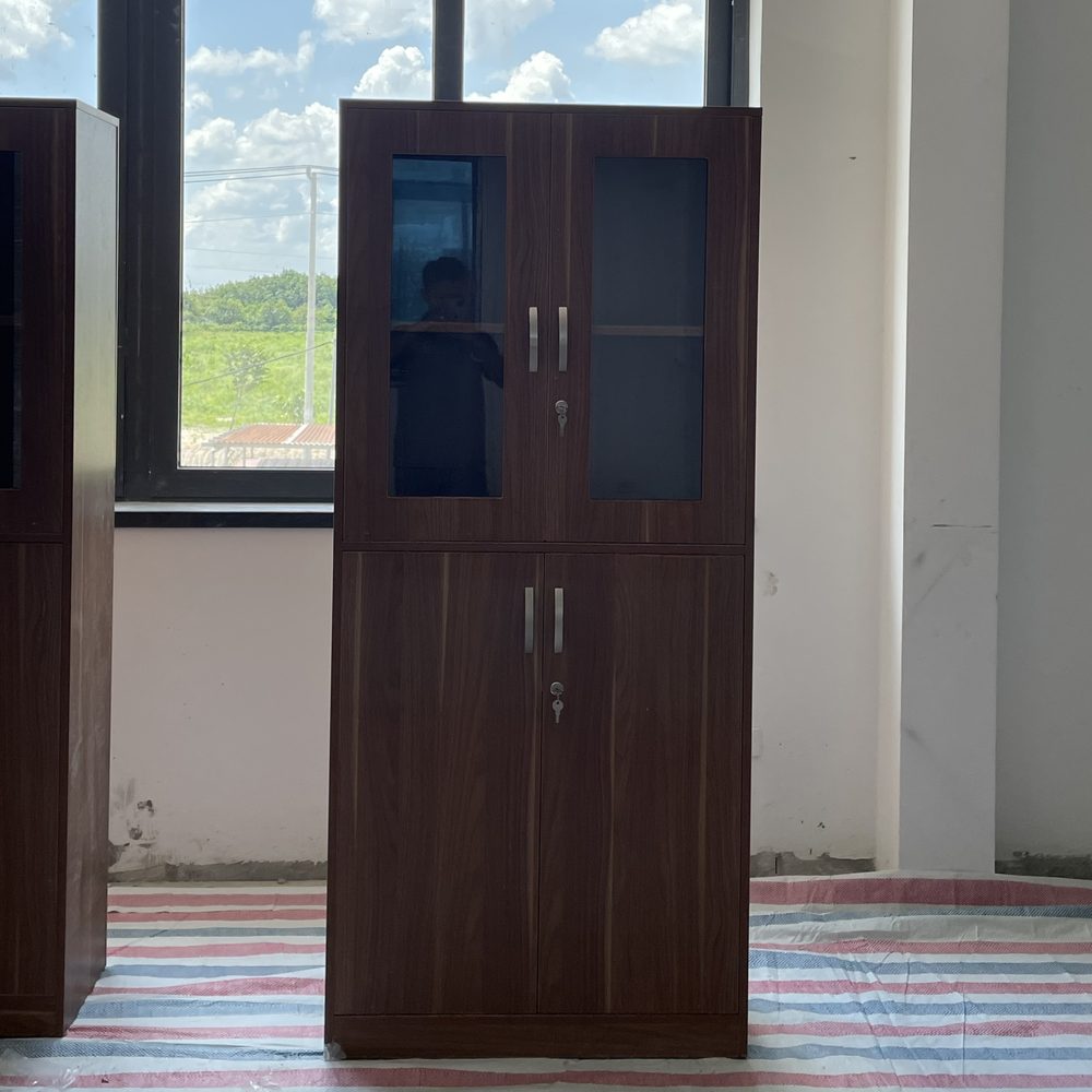 Tủ Văn Phòng 2 Cánh Kính 2 Cánh Gỗ - THS150 3