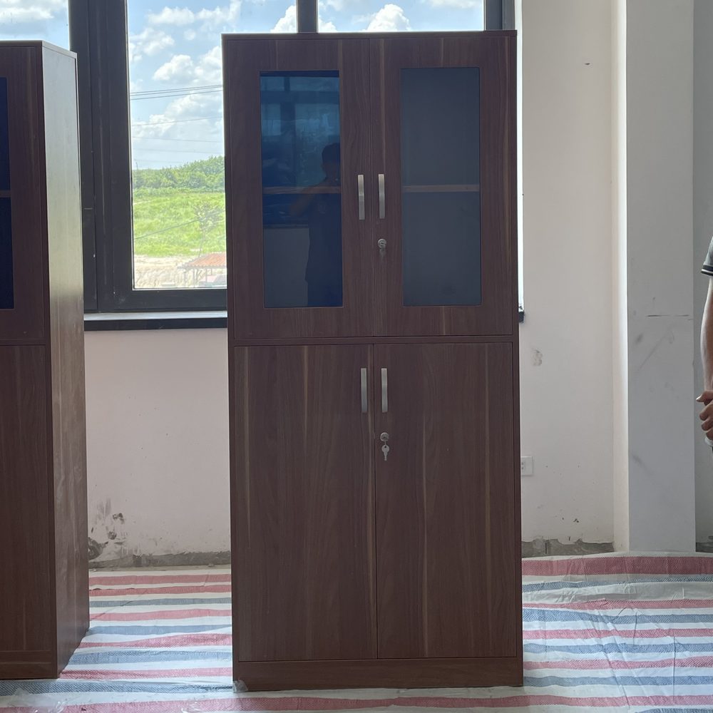 Tủ Văn Phòng 2 Cánh Kính 2 Cánh Gỗ - THS150 4