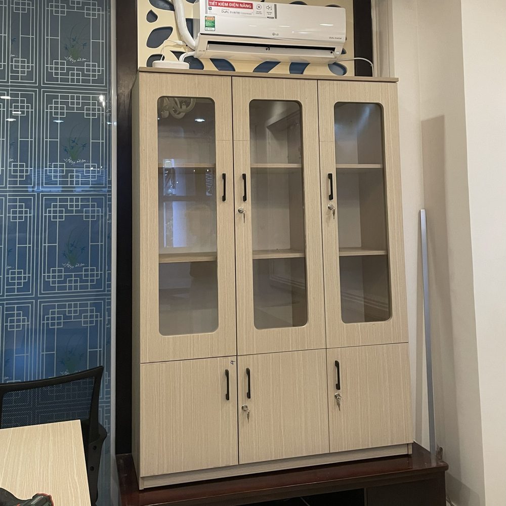 [THS151] Tủ Tài Liệu Văn Phòng 3 Cánh Kính - THS151