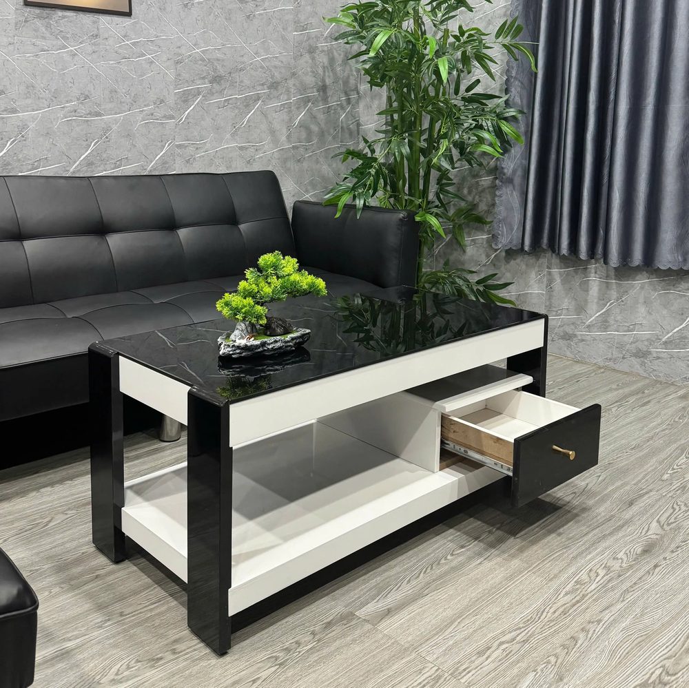 Bàn Trà Sofa Mặt Kiếng Có Hộc Kéo Sang Trọng - BT28 4
