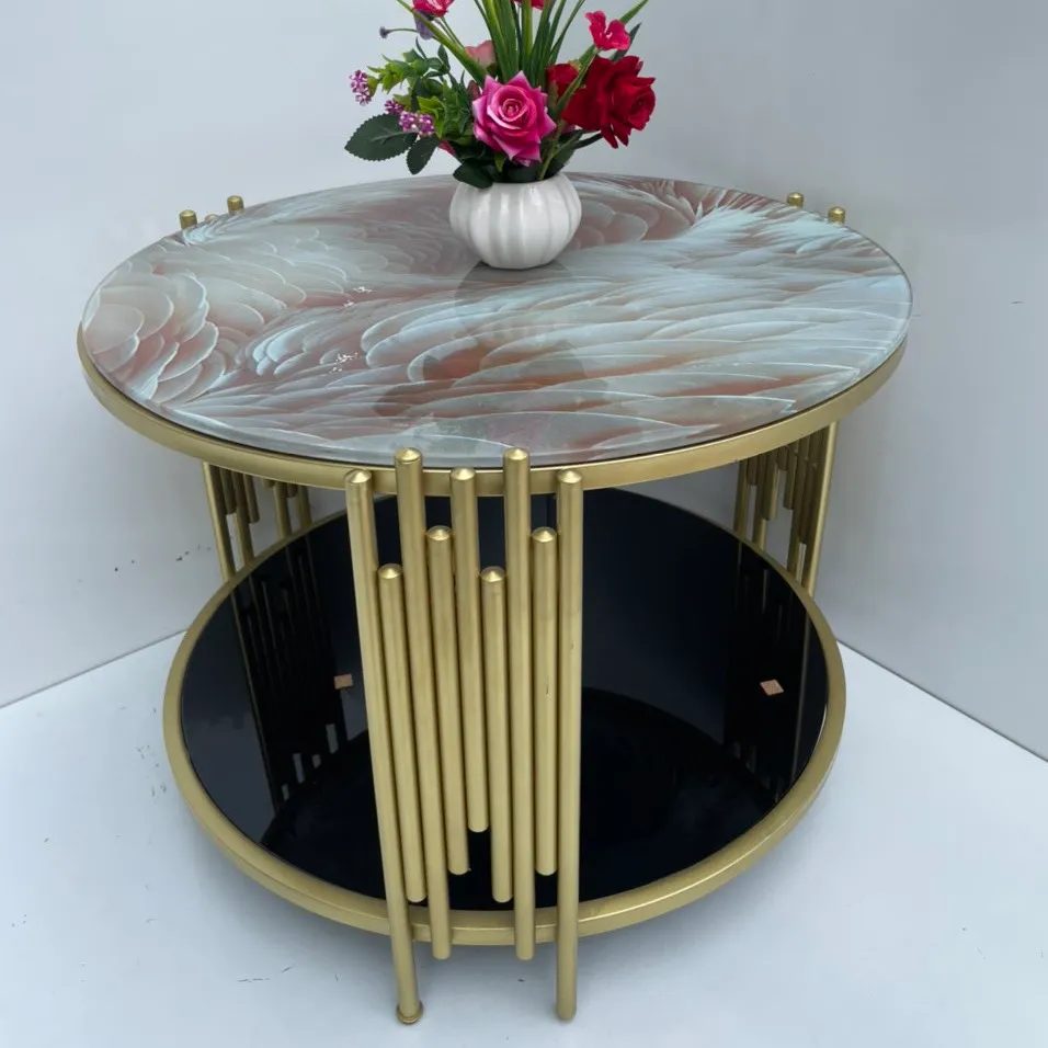 [BT4] Bàn Trà Sofa Tròn 2 Tầng - BT4