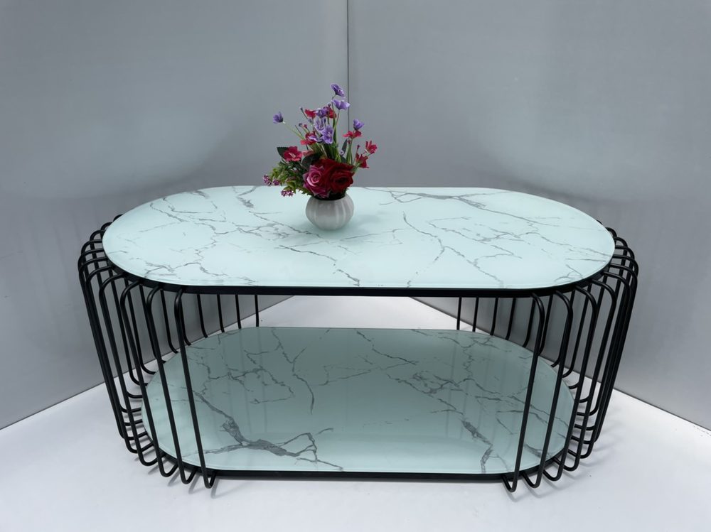 Bàn Trà Sofa Hình Bầu 2 Tầng - BT5 3