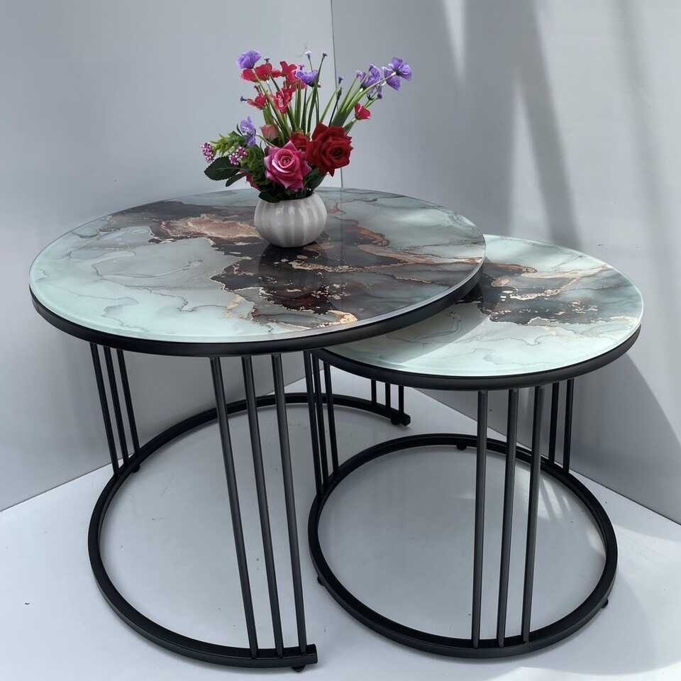 Bàn Trà Sofa Tròn Đôi - BT6 1