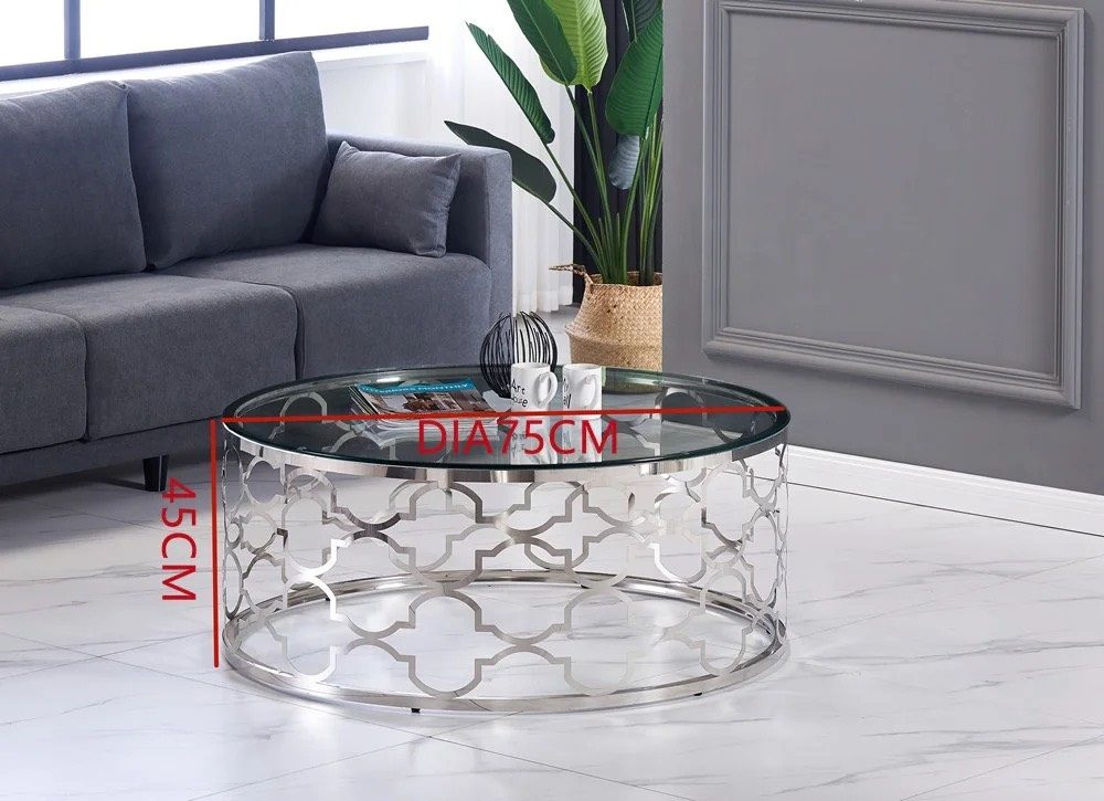 Bàn Trà Sofa Khung Nhôm Hoa Văn - BT16 2