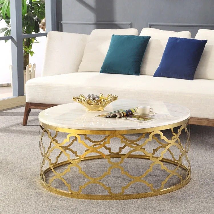 [BT16] Bàn Trà Sofa Khung Nhôm Hoa Văn - BT16