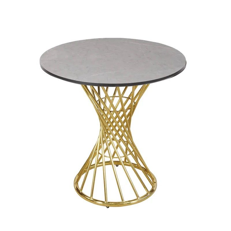 Bàn Trà Sofa Tròn Chân Xoắn Vàng - BT17 1