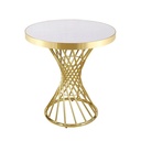 Bàn Trà Sofa Tròn Chân Xoắn Vàng - BT17 3