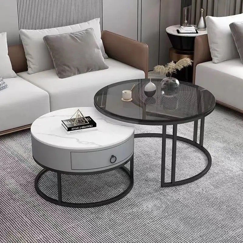 [BT19] Bàn Trà Đôi Mặt Đá Chân Sắt Sơn Tĩnh Điện - BT19