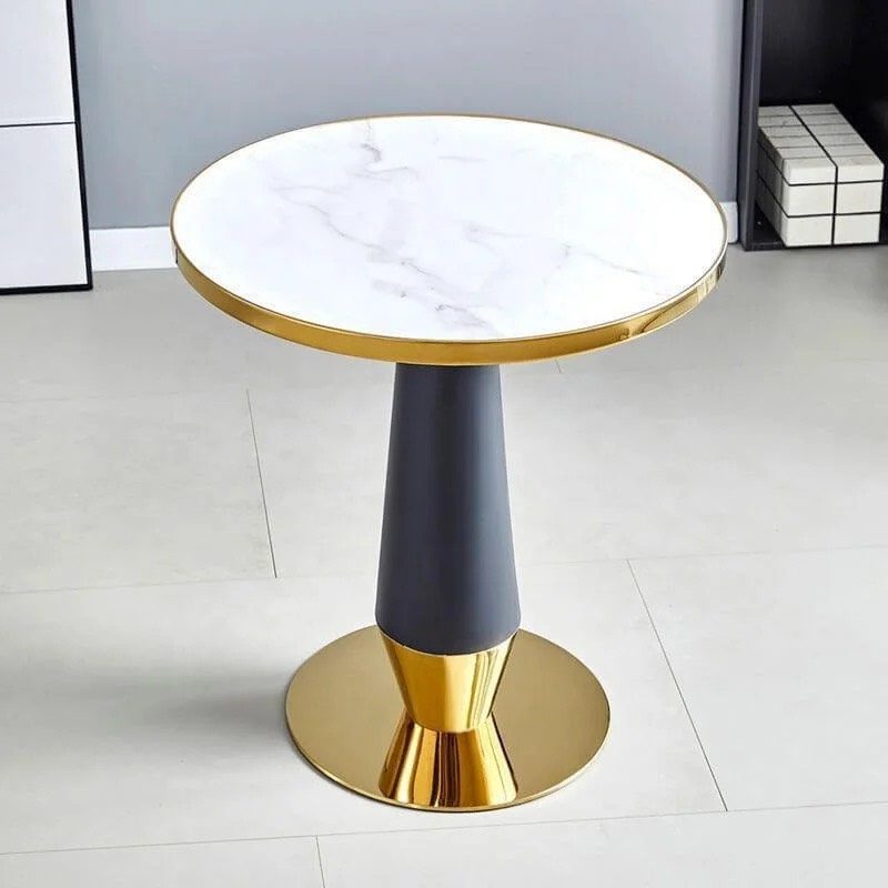 Bàn Trà Sofa Tròn Mặt Đá Chân Mạ Vàng - BT20 3