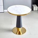 Bàn Trà Sofa Tròn Mặt Đá Chân Mạ Vàng - BT20 3