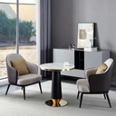 Bàn Trà Sofa Tròn Mặt Đá Chân Mạ Vàng - BT20 5