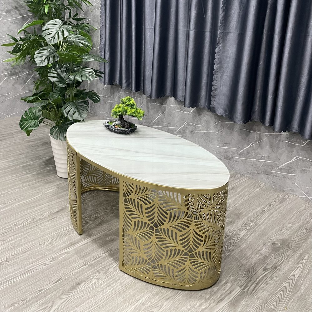 Bàn Trà Sofa Chân Sắt Nghệ Thuật Mạ Vàng - BT21 2