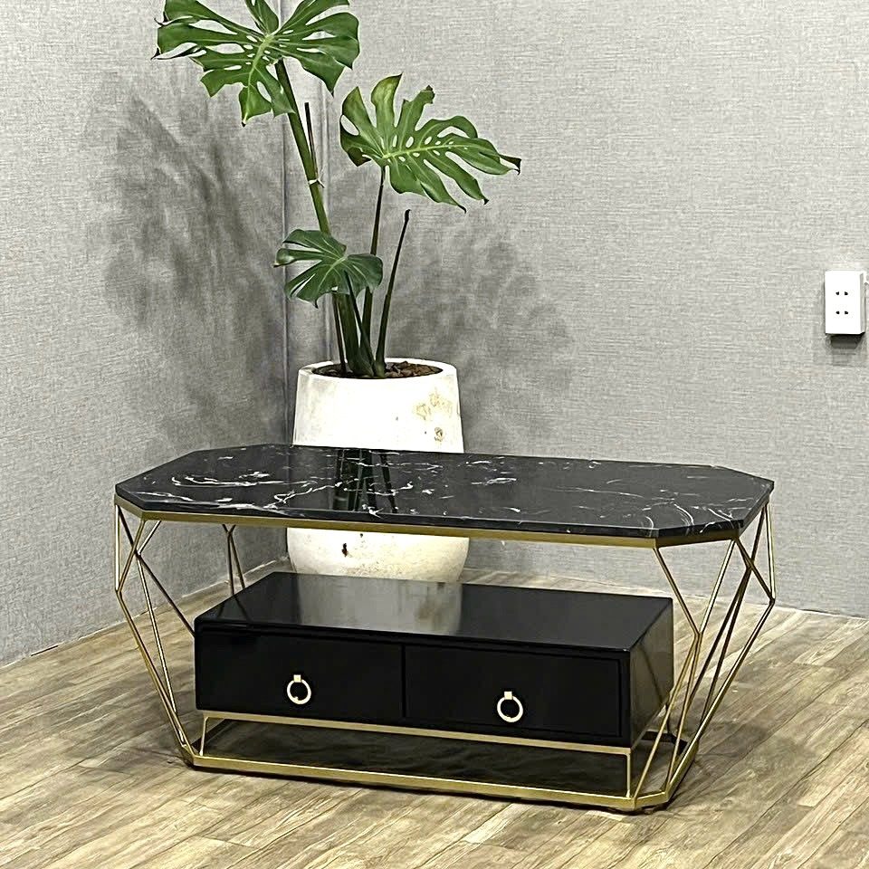 Bàn Trà Hộc Kéo Chân Mạ Vàng - BT22 4