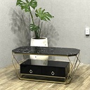 Bàn Trà Hộc Kéo Chân Mạ Vàng - BT22 4