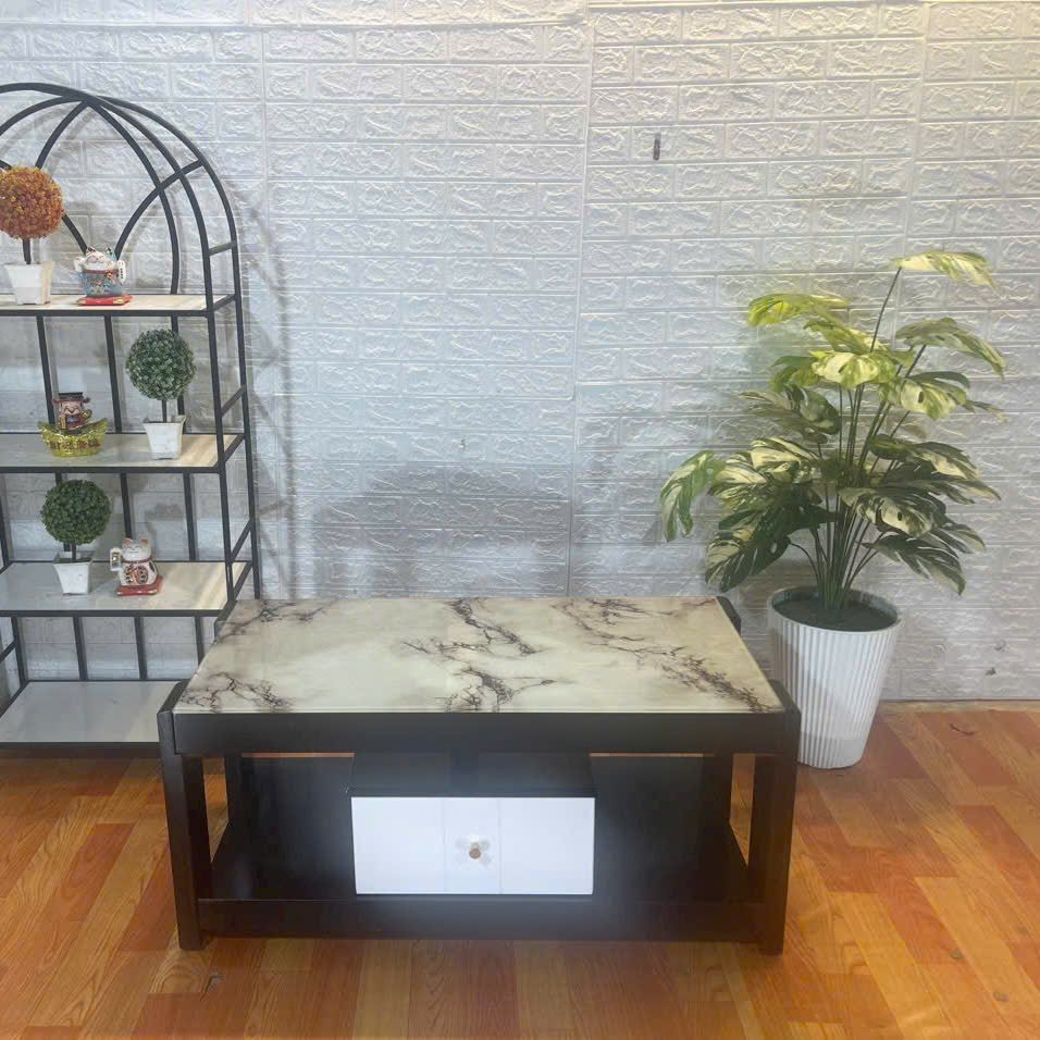 Bàn Trà Chữ Nhật Mặt Kính Có Hộc - BT25 2