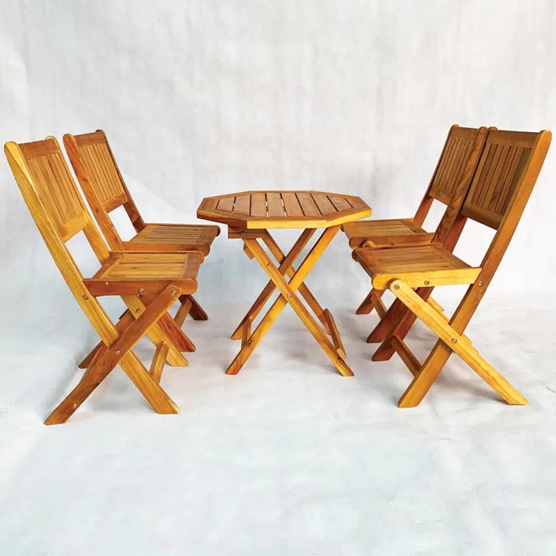 Bộ Bàn Ghế Tiếp Khách 4 Ghế Bàn Tròn Gấp Gọn - BGCF3 4