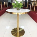 Bàn Cà Phê Tròn Chân Trụ Mạ Vàng - BCF13 4