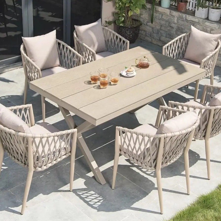 Ghế Sân Vườn Khung Nhôm Đan Lưới Nệm Vải - SV19 2