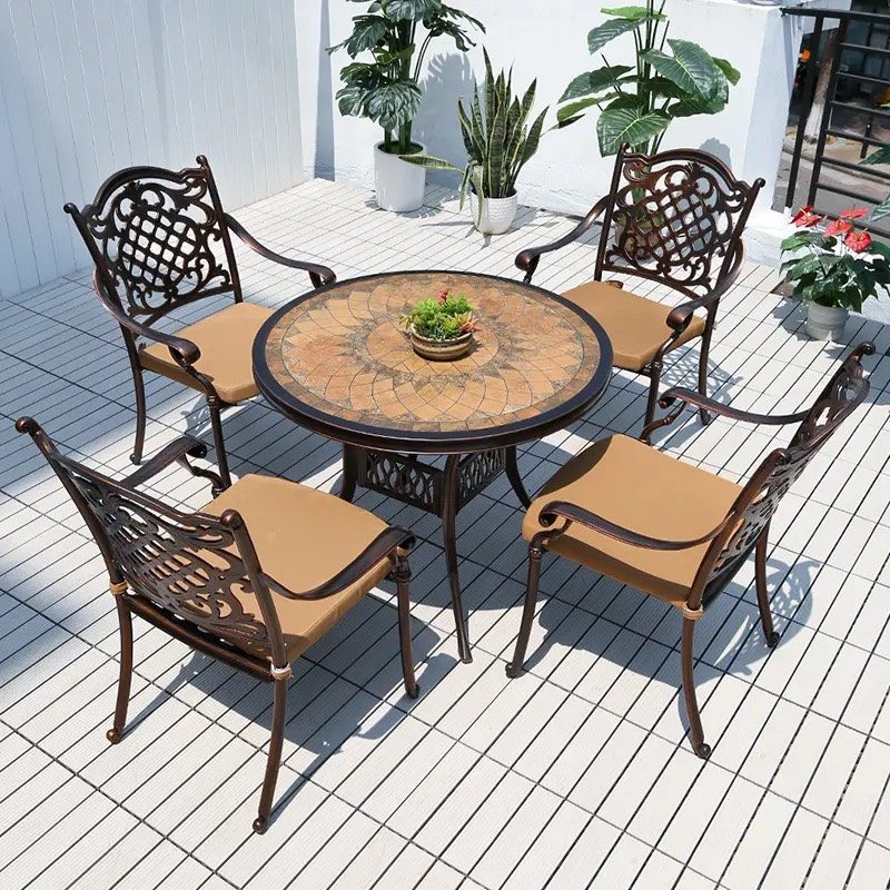Bàn Sân Vườn Nhôm Đúc Mặt Đá - SV27 3