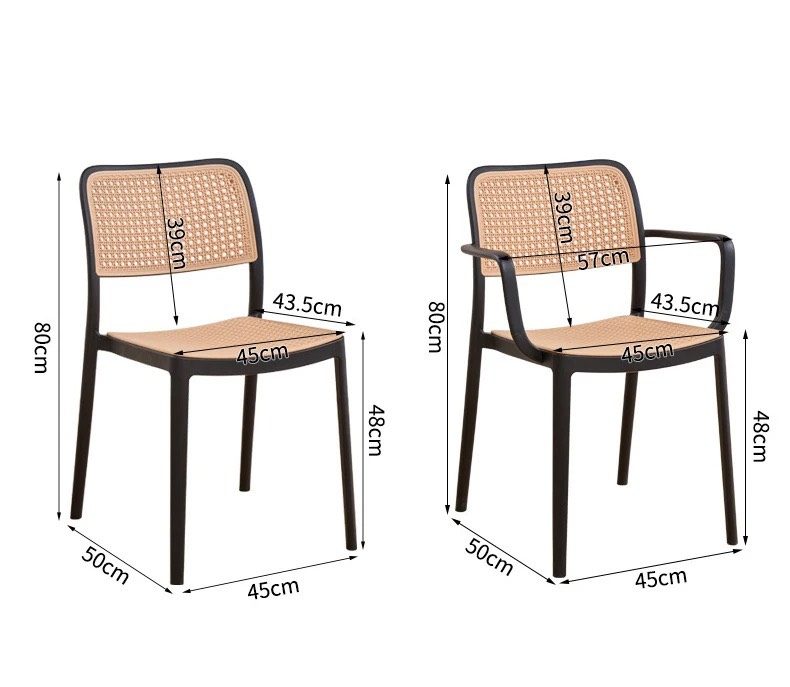 Ghế Cà Phê Nhựa Đúc Giả Mây - CF34 2