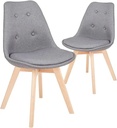Ghế Cà Phê Eames Bọc Vải Chân Gỗ Sồi - CF48 2