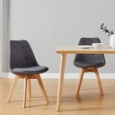 Ghế Cà Phê Eames Bọc Vải Chân Gỗ Sồi - CF48 4