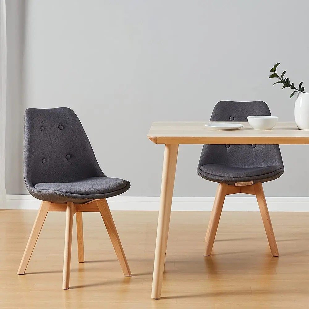 [TMCF112] Ghế Cà Phê Eames Bọc Vải Chân Gỗ Sồi - CF48