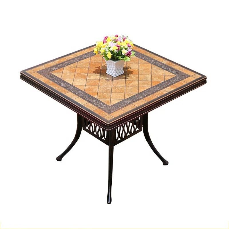 Bàn Sân Vườn Ngoài Trời Mặt Gốm Nhôm - SV51 1