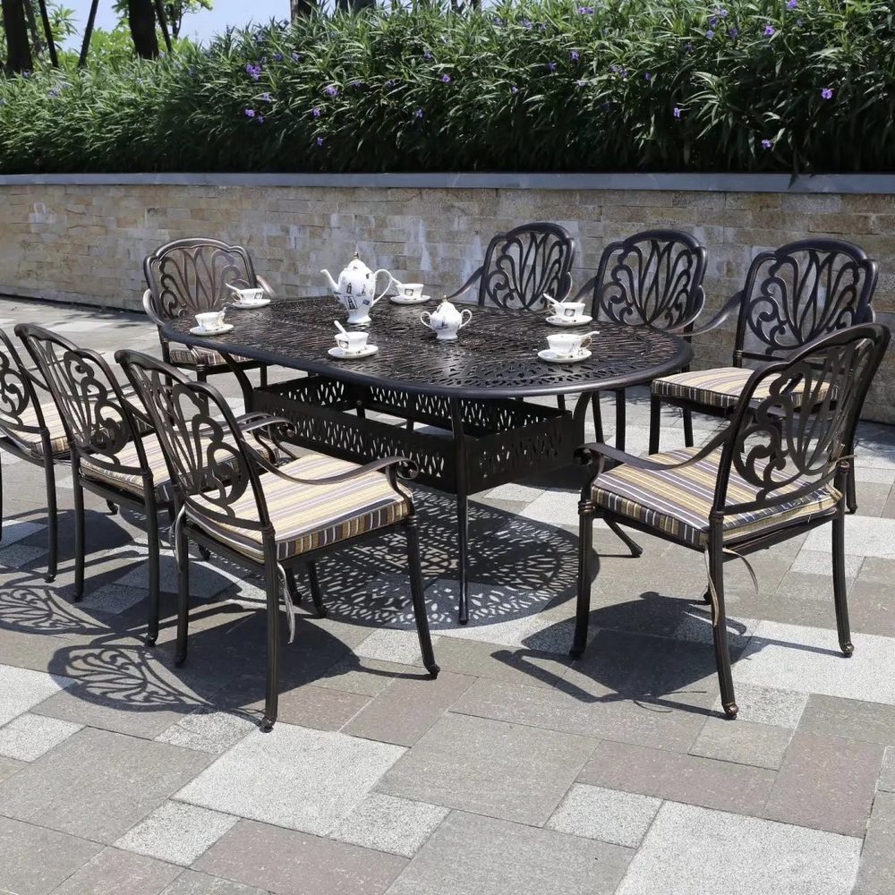 Bàn Sân Vườn Nhôm Đúc Oval Cao Cấp - SV53 5