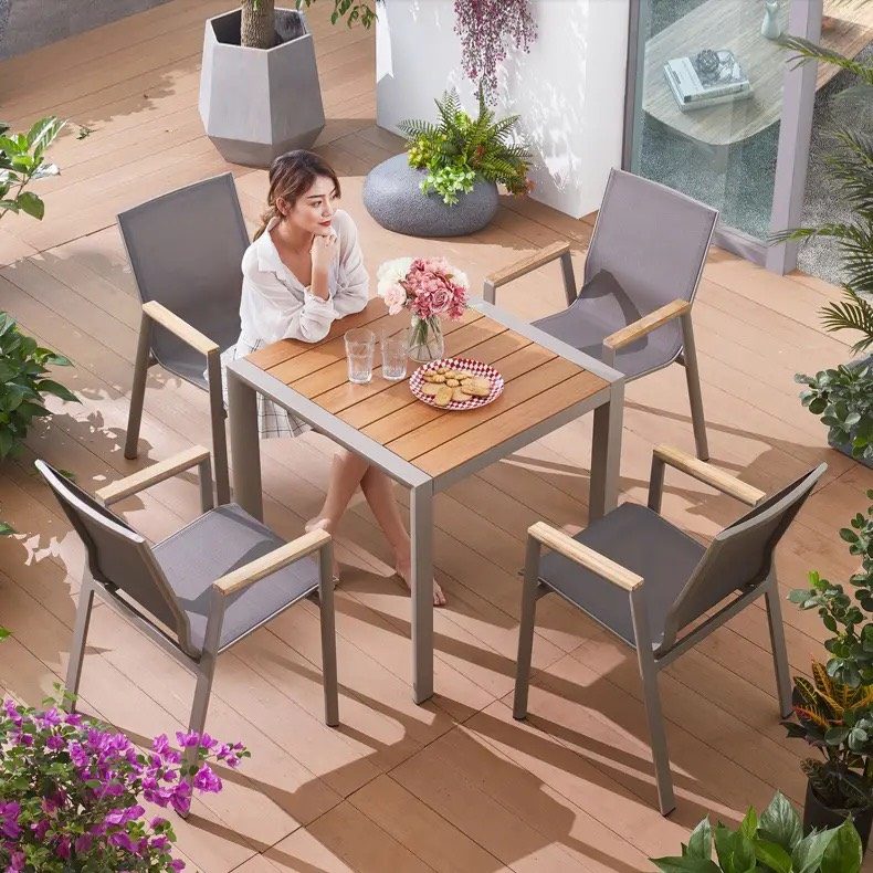 [SV59] Bộ Bàn Ghế Sân Vườn Outdoor 4 Ghế Có Tay - SV59