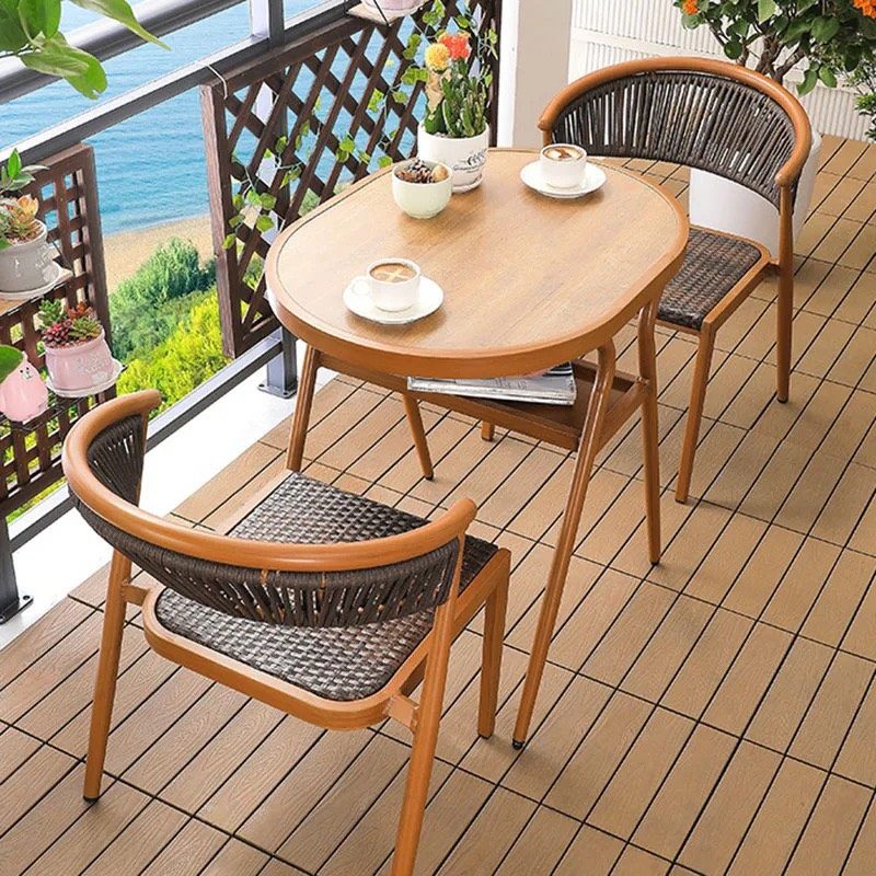[(2608] Bộ Bàn Ghế Sân Vườn Nan Mây Hiện Đại - SV67