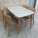 Bộ Bàn Ăn Gia Đình 4 Ghế Màu Gỗ Tự Nhiên - BGA4 1