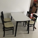 [BGA5] Bộ Bàn Ăn CaBin 4 Ghế Giả Đá Màu Đen - BGA5