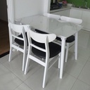 Bộ Bàn Ăn Gia Đình 4 Ghế Màu Trắng Giả Đá - BGA7 1
