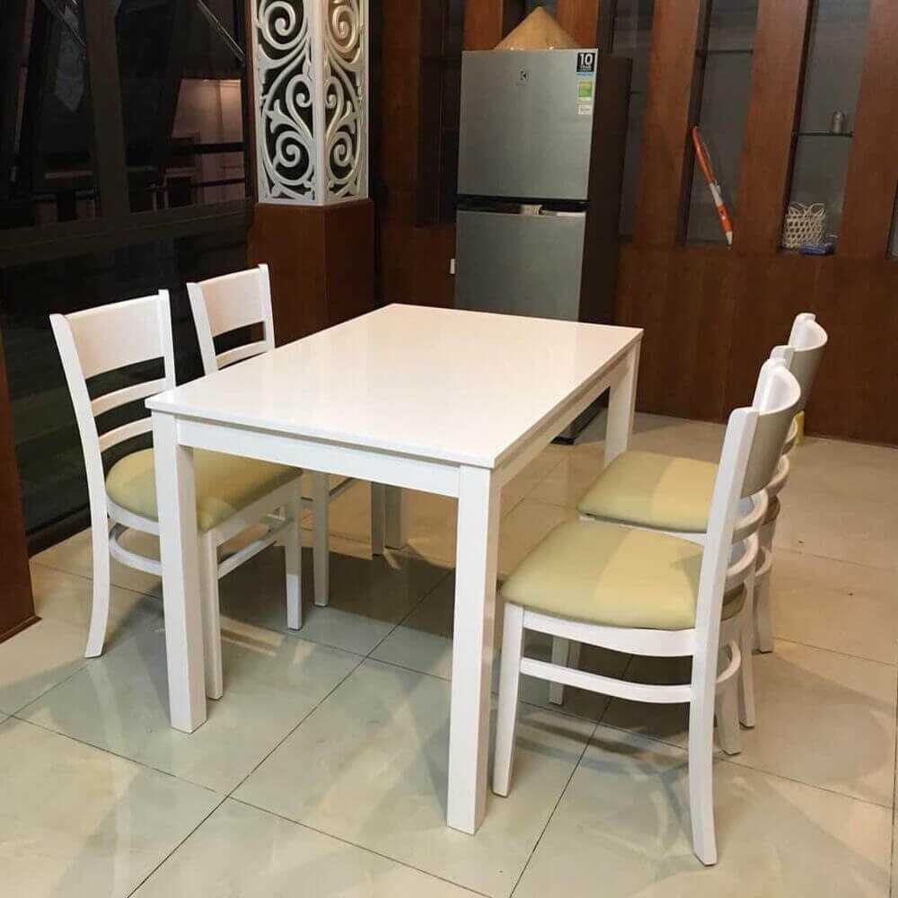 Bộ Bàn Ăn CaBin 4 Ghế Màu Trắng - BGA8 3