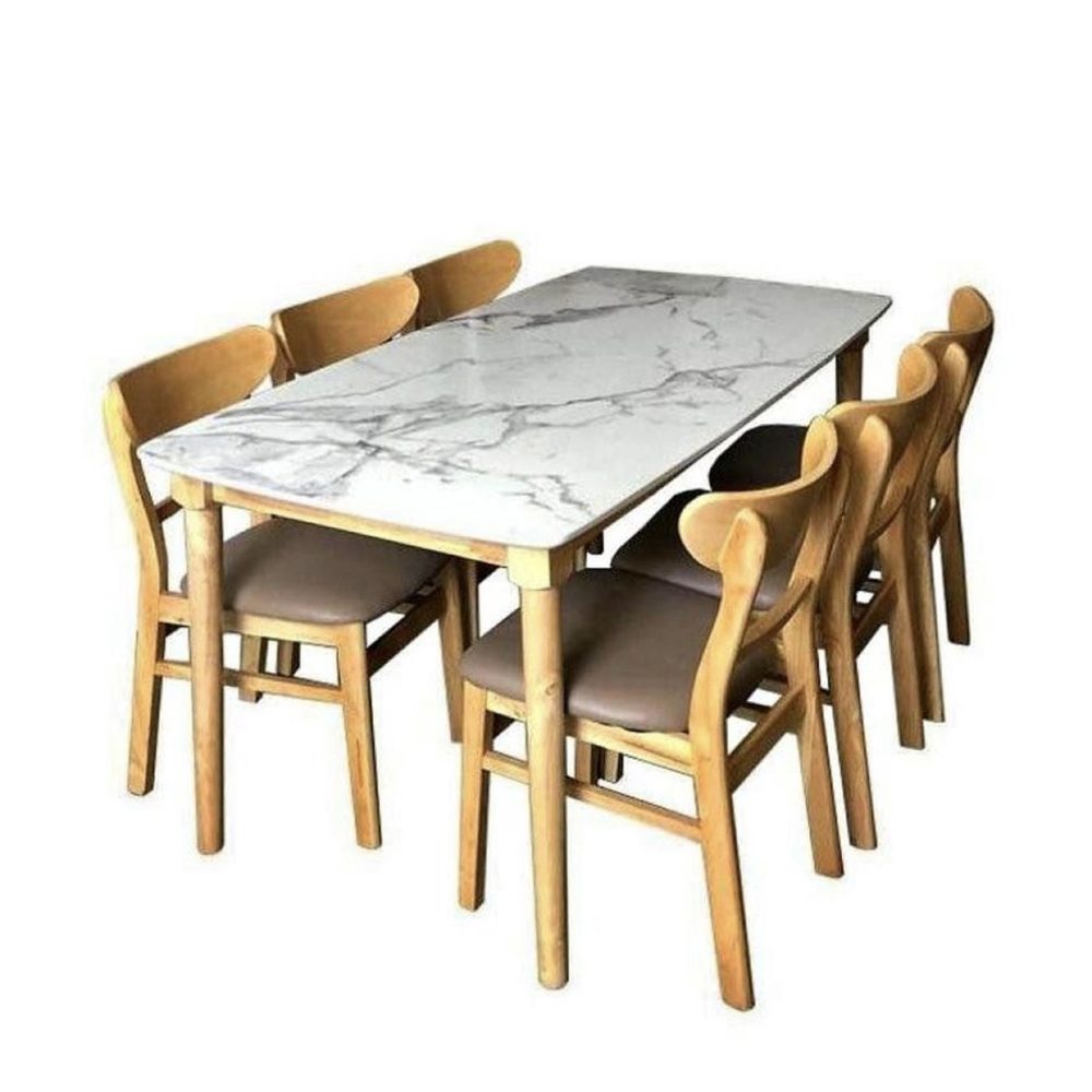 Bộ Bàn Ăn Gia Đình Giả Đá 6 Ghế Gỗ - BGA9 1