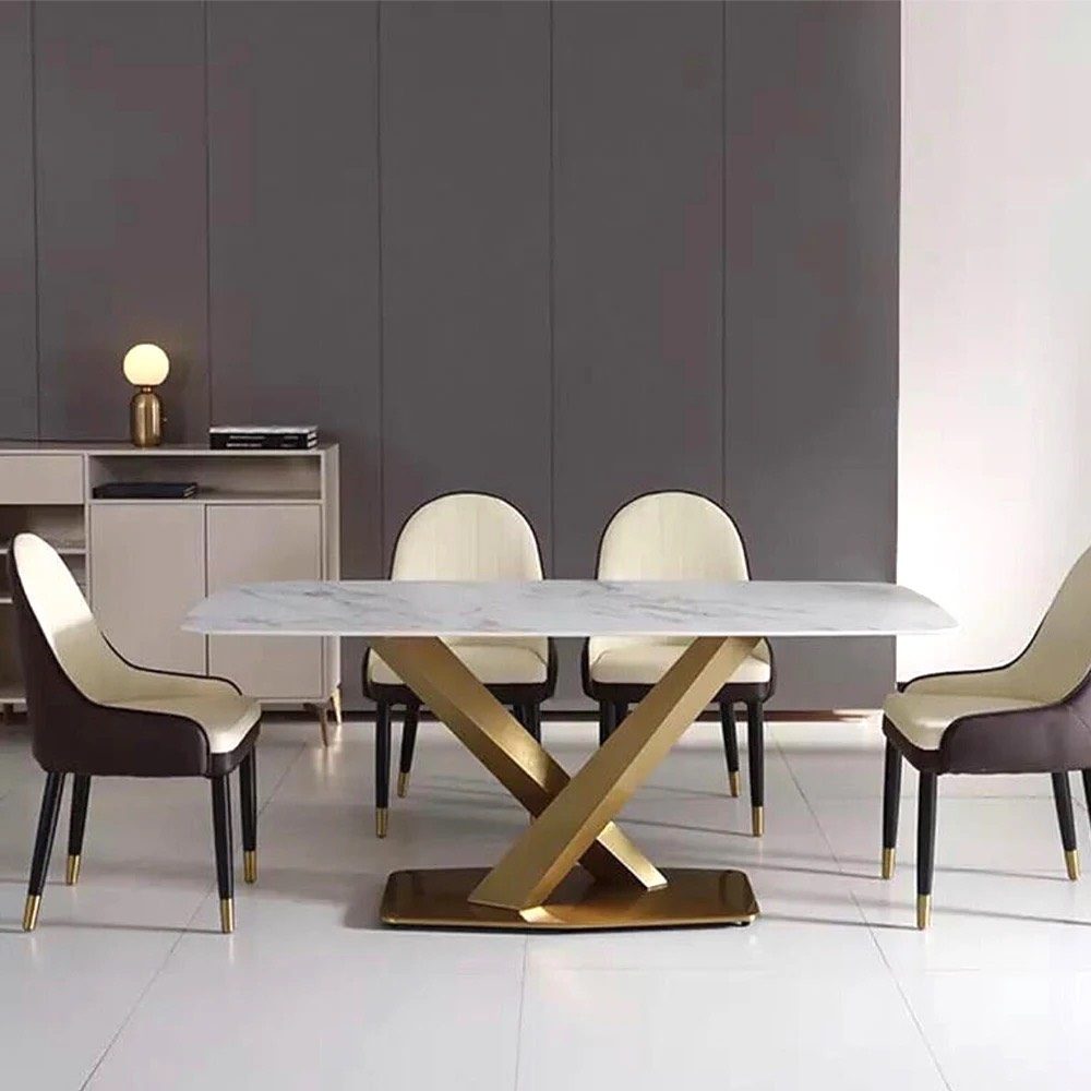 Bàn Ăn Gia Đình Chân Chữ X Đá Ceramic - BA12 2