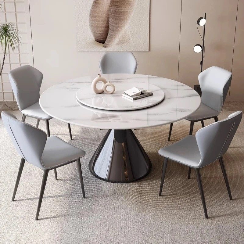 Bàn Ăn Gia Đình Tròn Xoay 2 Mặt Đá Ceramic - BA13 3